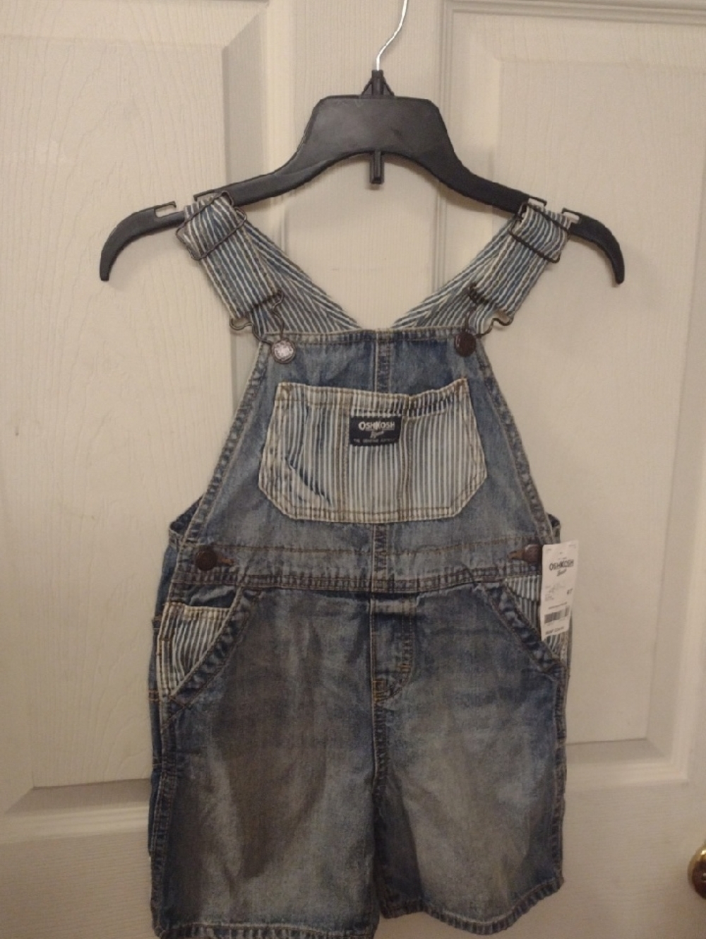 4T OshKosh Denim Shortalls in Light Wash Blue 100% Cotton